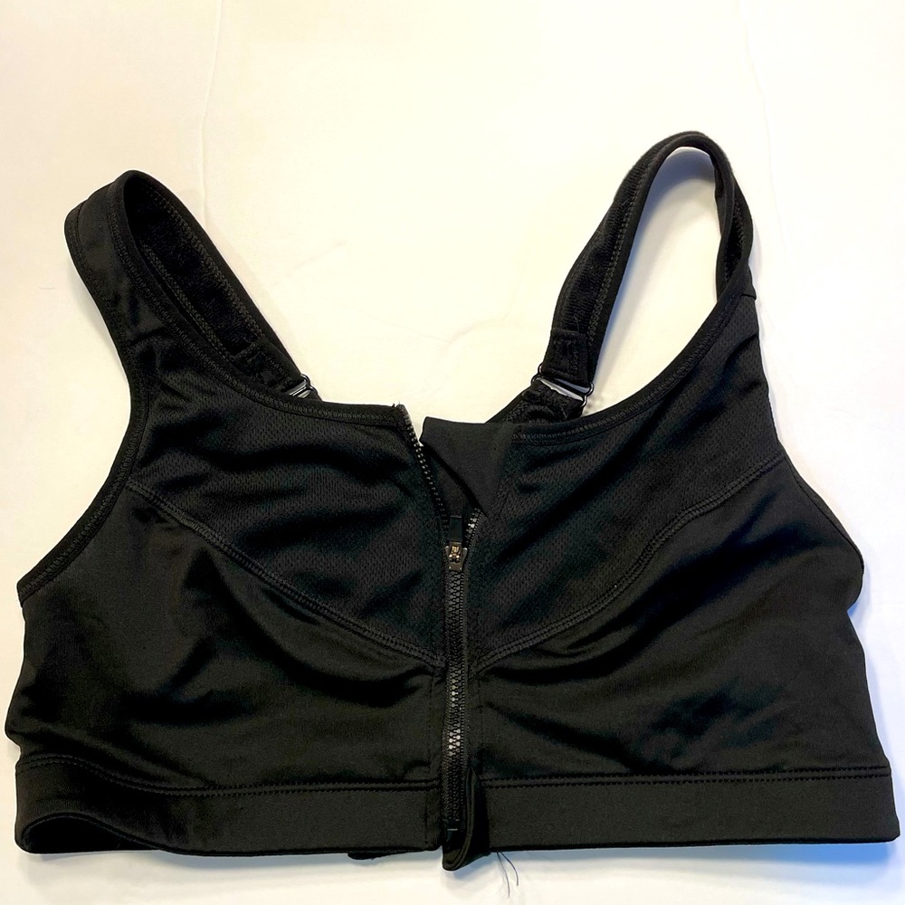 Black Sports Bra Size 2XL Velcro and hook Straps